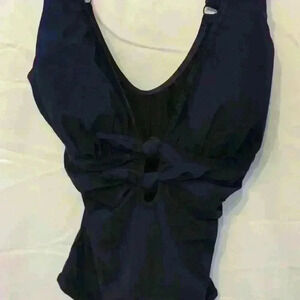 Gottex Navy Swimsuit. Size 14. NWT. Well made. Flattering fabric/style